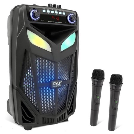 PYLE 10’’ Bluetooth Portable PA Speaker - Portable PA & Karaoke Party Audio Speaker with two wireless mic PPHP101WMB
